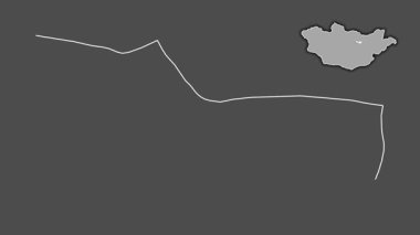 Ulaanbaatar, Moğolistan, çıkarılmış ve izole edilmiş. Gri Tonlama