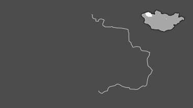 Uvlar, Moğolistan, çıkarılmış ve izole edilmiş. Gri Tonlama