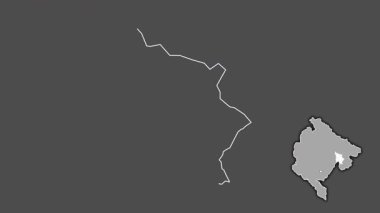 Karadağ 'ın Andrijevica kenti terk edilmiş ve tecrit edilmiş durumda. Gri Tonlama