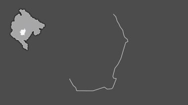 Karadağ 'ın Danilovgrad kenti, boşaltılmış ve izole edilmiş. Gri Tonlama