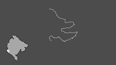 Karadağ 'ın Herceg Novi kenti, boşaltılmış ve izole edilmiş. Gri Tonlama