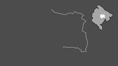 Karadağ 'ın Kolasin kenti, boşaltılmış ve izole edilmiş. Gri Tonlama