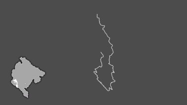 Karadağ 'ın Kotor kenti, boşaltılmış ve izole edilmiş. Gri Tonlama