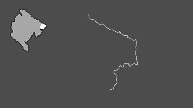 Karadağ 'ın Rozaje kenti, boşaltılmış ve izole edilmiş. Gri Tonlama