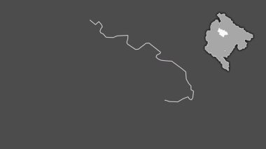 Savnik, Karadağ, sürülmüş ve izole edilmiş. Gri Tonlama