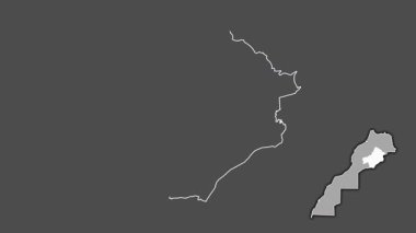 Draa-Tafilalet, Fas, çıkarılmış ve izole edilmiş. Gri Tonlama