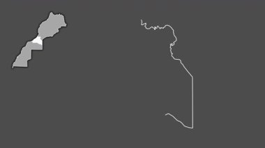 Guelmim-Oued Naoun, Fas, çıkarılmış ve izole edilmiş. Gri Tonlama