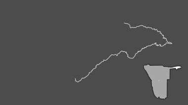 Zambesi, Namibya, çıkarılmış ve izole edilmiş. Gri Tonlama