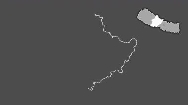 Batı, Nepal, dışlanmış ve izole edilmiş. Gri Tonlama