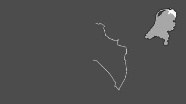 Groningen, Hollanda, dışlanmış ve izole edilmiş. Gri Tonlama