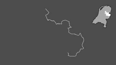 Overijssel, Hollanda, çıkarılmış ve izole edilmiş. Gri Tonlama