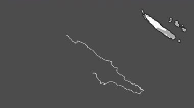 Nord, New Caledonia, boşaltılmış ve izole edilmiş. Gri Tonlama