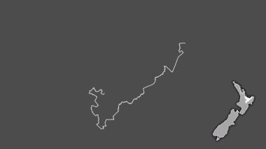 Bolluk Körfezi, Yeni Zelanda, boşaltılmış ve izole edilmiş. Gri Tonlama