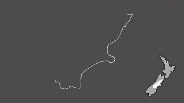 Canterbury, Yeni Zelanda, boşaltılmış ve izole edilmiş. Gri Tonlama