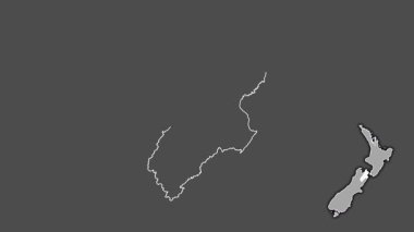Marlborough, Yeni Zelanda, dışlanmış ve izole edilmiş. Gri Tonlama