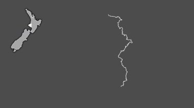 Taranaki, Yeni Zelanda, dışlanmış ve izole edilmiş. Gri Tonlama