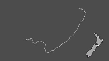 Wellington, Yeni Zelanda, boşaltılmış ve izole edilmiş. Gri Tonlama