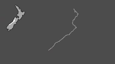 Batı Yakası, Yeni Zelanda, boşaltılmış ve izole edilmiş. Gri Tonlama