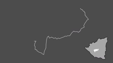 Boaco, Nikaragua, çıkarılmış ve izole edilmiş. Gri Tonlama