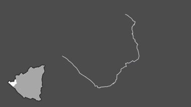 Chinandega, Nikaragua, çıkarılmış ve izole edilmiş. Gri Tonlama