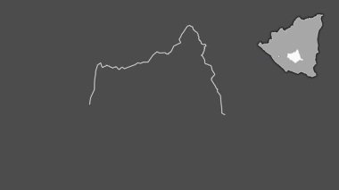 Chontales, Nikaragua, soyutlanmış ve soyutlanmış. Gri Tonlama