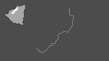 Jinotega, Nikaragua, çıkarılmış ve izole edilmiş. Gri Tonlama