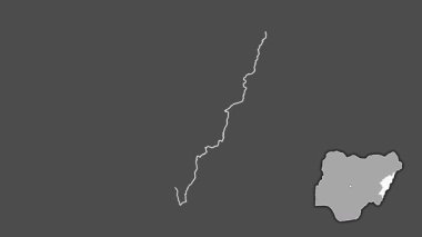 Adamawa, Nijerya, soyutlanmış ve soyutlanmış. Gri Tonlama