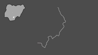Ebonyi, Nijerya, soyutlanmış ve soyutlanmış. Gri Tonlama