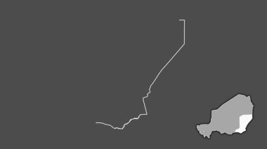 Diffa, Nijer, soyutlanmış ve soyutlanmış. Gri Tonlama
