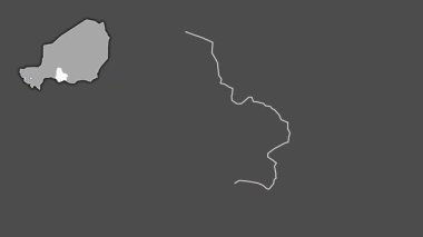 Maradi, Nijer, soyutlanmış ve dışlanmış. Gri Tonlama