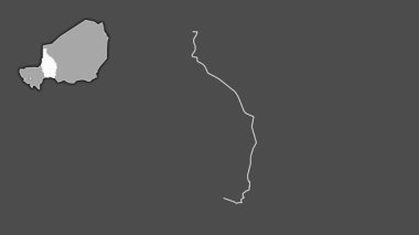 Tahoua, Nijer, soyutlanmış ve soyutlanmış. Gri Tonlama