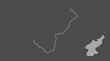 Kaesong, Kuzey Kore, sürülmüş ve izole edilmiş. Gri Tonlama