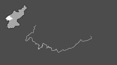 P 'yongan-bukto, Kuzey Kore, sürüldü ve izole edildi. Gri Tonlama