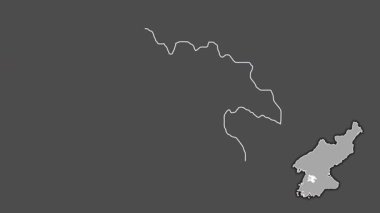 P 'yongyang, Kuzey Kore, sürüldü ve izole edildi. Gri Tonlama