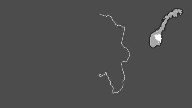 Innlandet, Norveç, dışlanmış ve izole edilmiş. Gri Tonlama