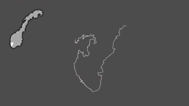 Rogaland, Norveç, boşaltılmış ve izole edilmiş. Gri Tonlama