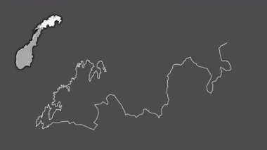 Troms og Finnmark, Norveç, çıkarıldı ve izole edildi. Gri Tonlama