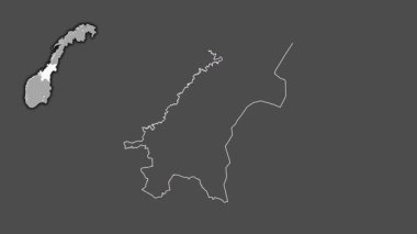 Trndelag, Norveç, boşaltılmış ve izole edilmiş. Gri Tonlama