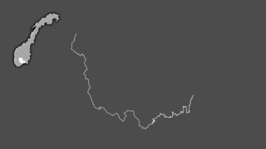 Vestfold og Telemark, Norveç, çıkarıldı ve izole edildi. Gri Tonlama