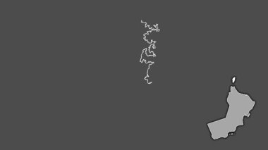 Musandam, Umman, soyutlanmış ve soyutlanmış. Gri Tonlama