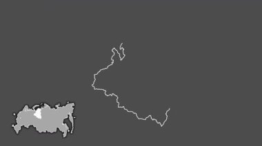 Yamal-Nenets, Rusya, dışlanmış ve izole edilmiş. Gri Tonlama