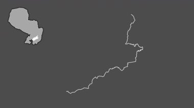 Caazapa, Paraguay, sürülmüş ve izole edilmiş. Gri Tonlama