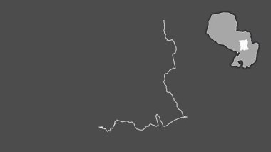 San Pedro, Paraguay, boşaltılmış ve izole edilmiş. Gri Tonlama