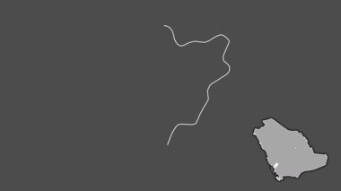 El Bahah, Suudi Arabistan, sürülmüş ve izole edilmiş. Gri Tonlama