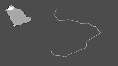 Al Jawf, Suudi Arabistan, dışlanmış ve izole edilmiş. Gri Tonlama