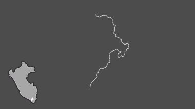 Moquegua, Peru, soyutlanmış ve dışlanmış. Gri Tonlama