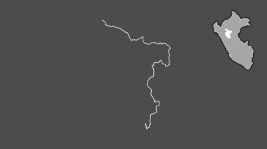 San Martin, Peru, boşaltılmış ve izole edilmiş. Gri Tonlama