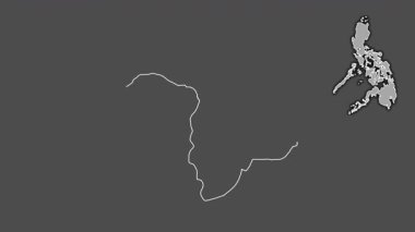 Aklan, Filipinler, boşaltılmış ve izole edilmiş. Gri Tonlama