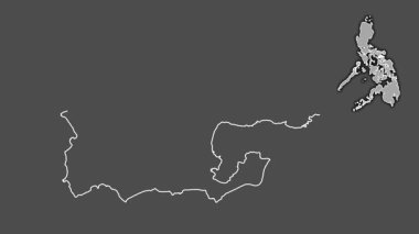 Albay, Filipinler, sürülmüş ve izole edilmiş. Gri Tonlama