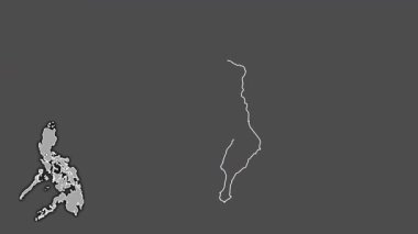 Antika, Filipinler, boşaltılmış ve izole edilmiş. Gri Tonlama